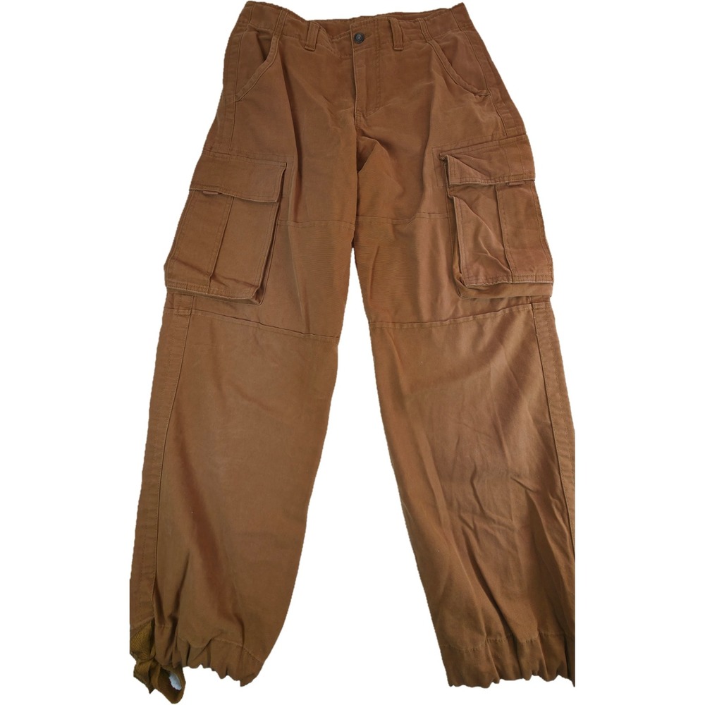 No Boundaries Cargo Pants Mens 34 Brown Canvas Utility Loose Fit Excellent